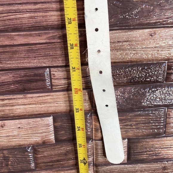 Vintage Women’s Medium Western Belt White & Silver - Picture 8 of 16